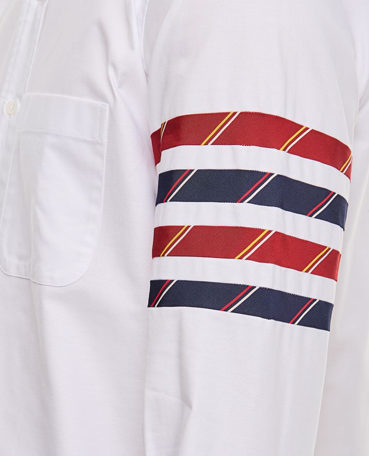 Thom Browne - 4BAR SILK AND COTTON SHIRT_4