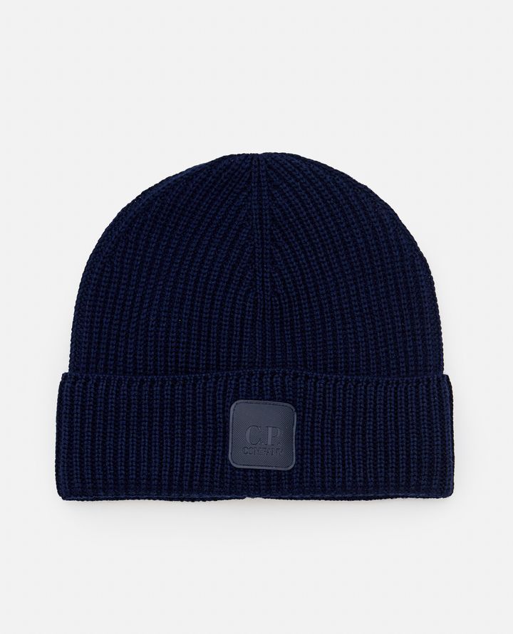 C.P. Company - METROPOLIS SERIES EXTRA FINE MERINO WOOL LOGO BEANIE_1