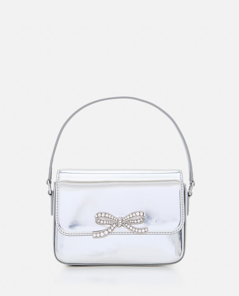 Shop Self-portrait Silver Leather Micro Bag