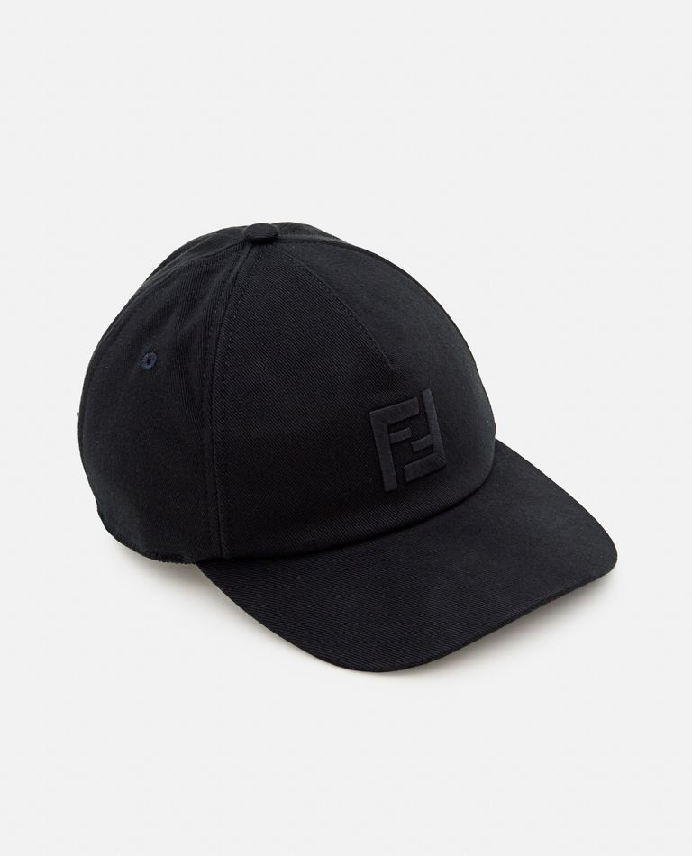 Shop Fendi Baseball Cap In Black