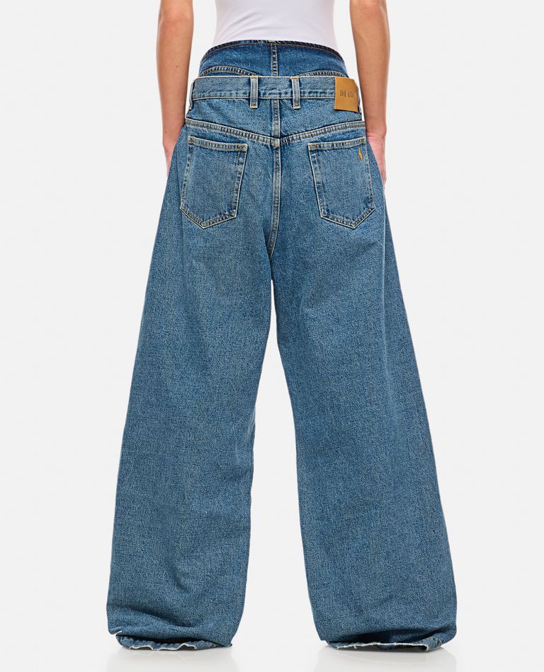 デニム・ジーパン THE ATTICO Woman Jeans Violet 250WCP084C098 865 Low-rise wide-leg jeans in blue - The Attico | Mytheresa