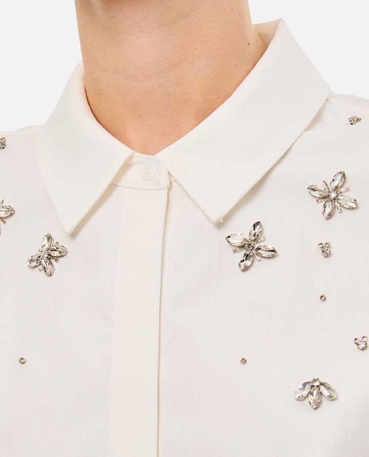 Self-Portrait - WHITE COTTON EMBELLISHED TOP_4