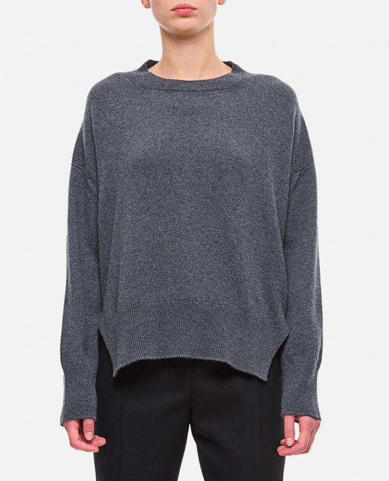 Barrie Cashmere Roundneck Pullover In Grey