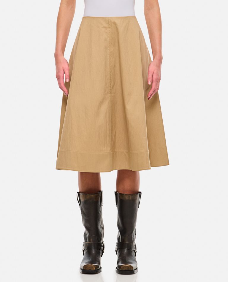 Shop Khaite Renta Midi Skirt In Beige