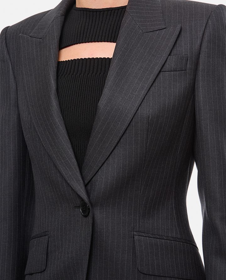 Alexander McQueen - WOOL PINSTRIPE SINGLE BREASTED JACKET_4