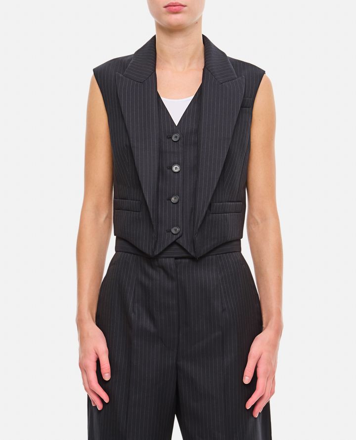 Alexander McQueen - WOOL PINSTRIPE GILET_1