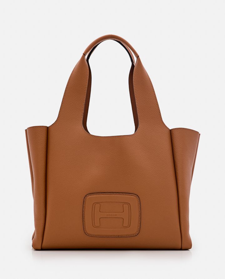 Hogan - MEDIUM H EMBOSSED LEATHER SHOPPING BAG_1