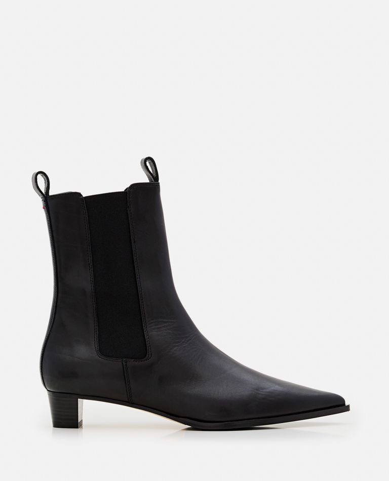 Shop Aeyde Kiki Leather Pointed Toe Boots In Black