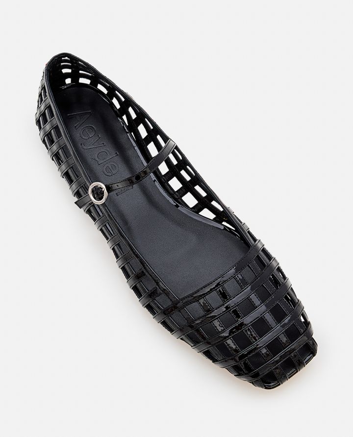 Aeyde - UMA CAGED PATENT LEATHER BALLET FLAT_4