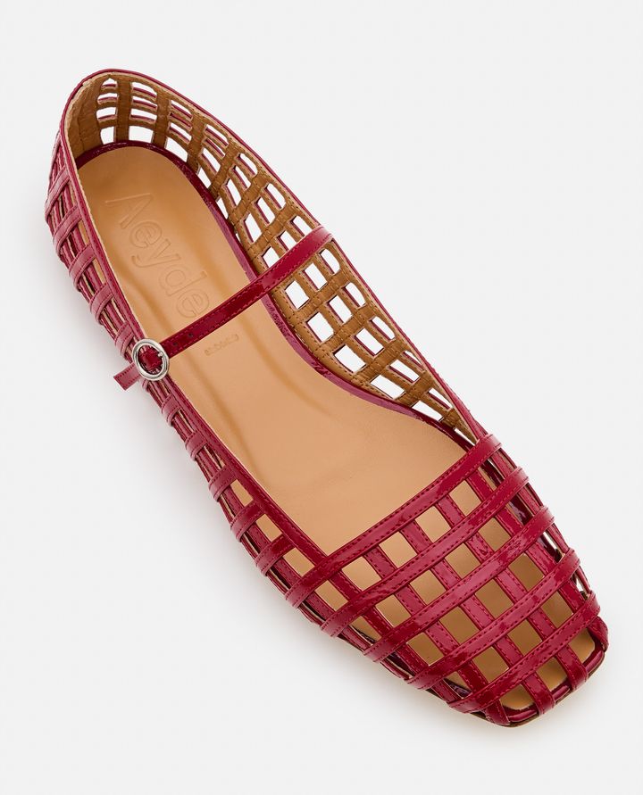 Aeyde - UMA CAGED PATENT LEATHER BALLET FLATS_4