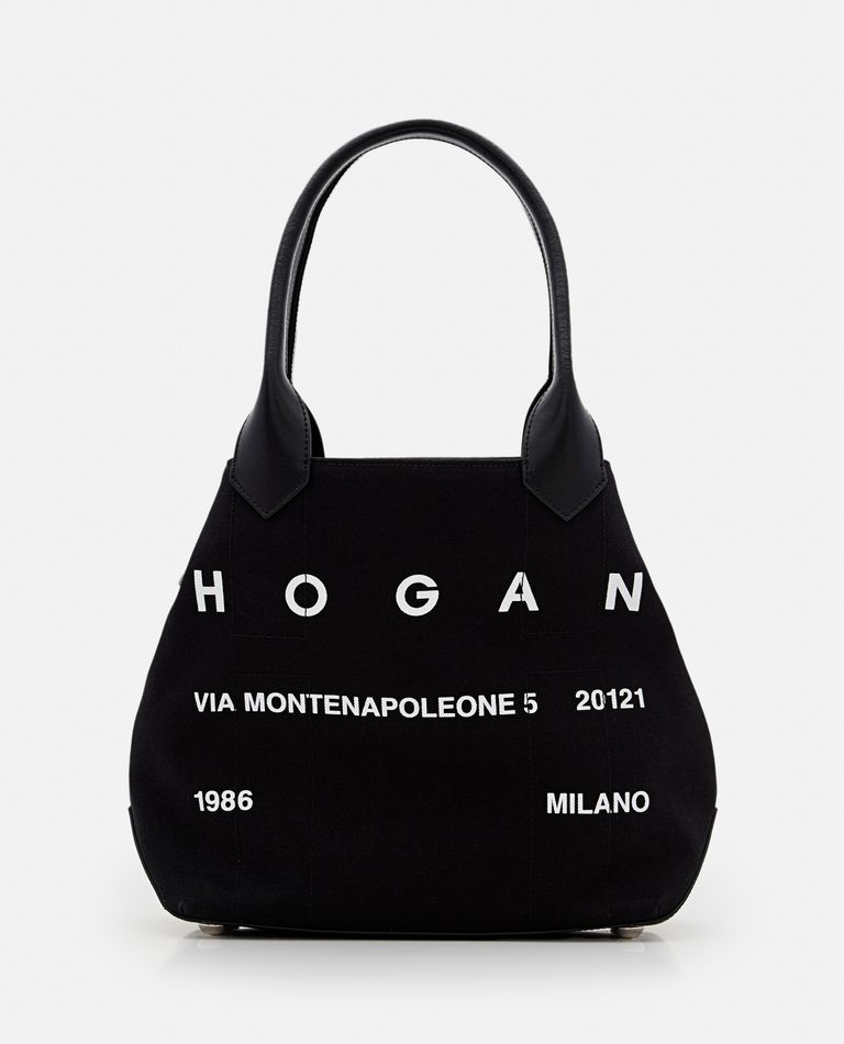 MEDIUM SCRIPT CANVAS SHOPPING BAG for Women - Hogan sale | Biffi