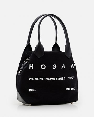 Hogan - MEDIUM SCRIPT CANVAS SHOPPING BAG