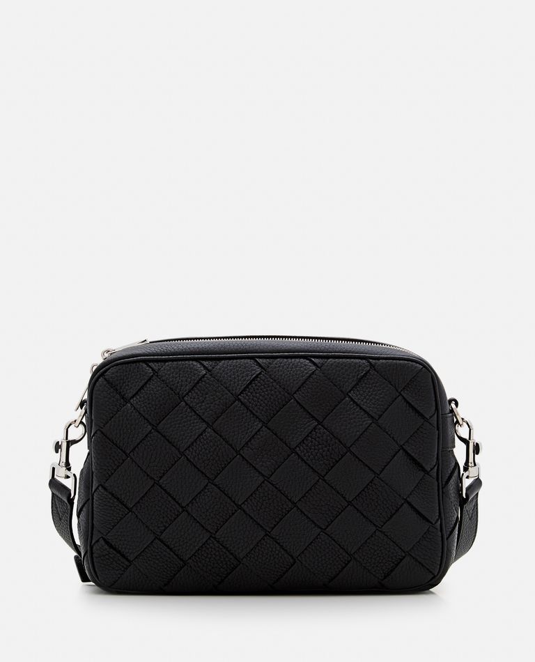 Shop Bottega Veneta Camera Bag Intrecciato Medium In Black