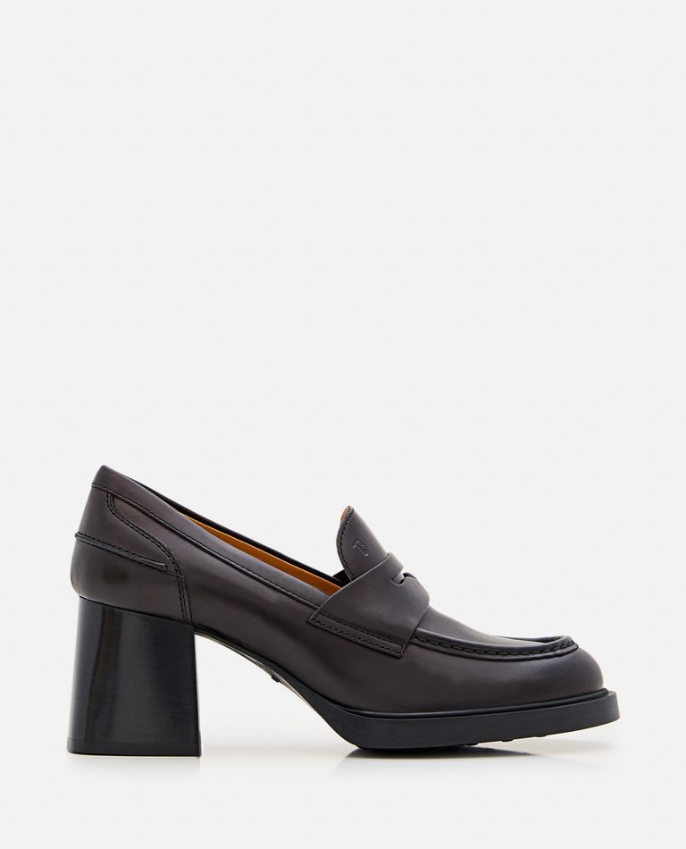 Shop Tod's 65mm T Chain Heeled Loafer In Black