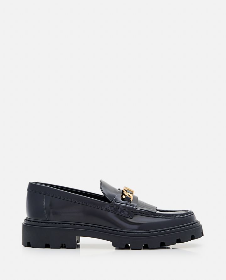 Tod's - LOGO CHAIN LEATHER LOAFERS_1