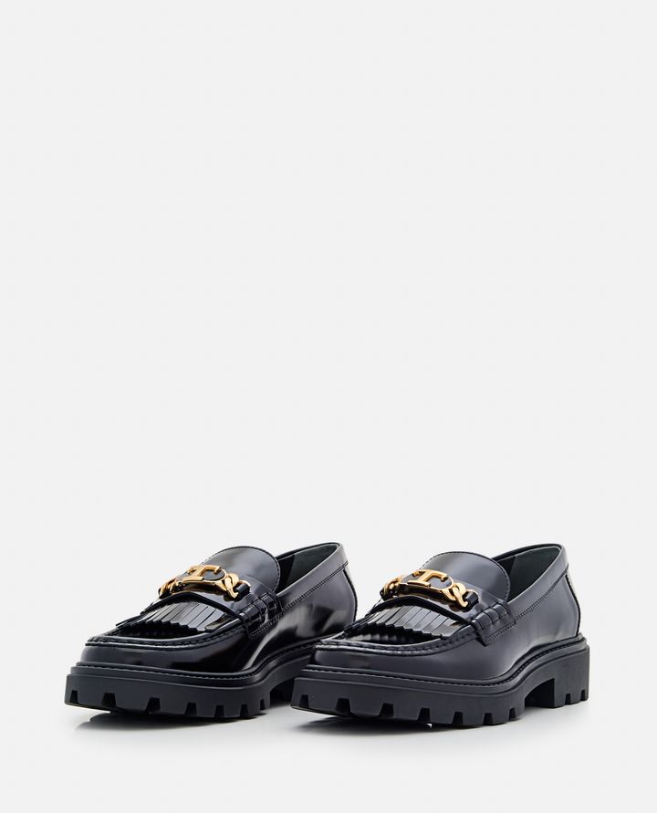 Tod's - LOGO CHAIN LEATHER LOAFERS_2