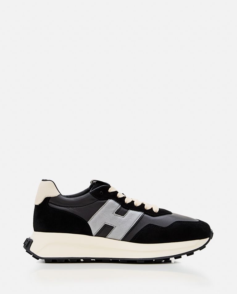 Shop Hogan H Patch Lace-up Sneakers In Black