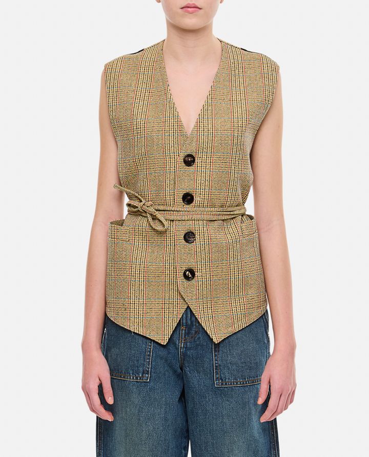 Bottega Veneta - DISTORTED PRINCE OF WALES GILET_1