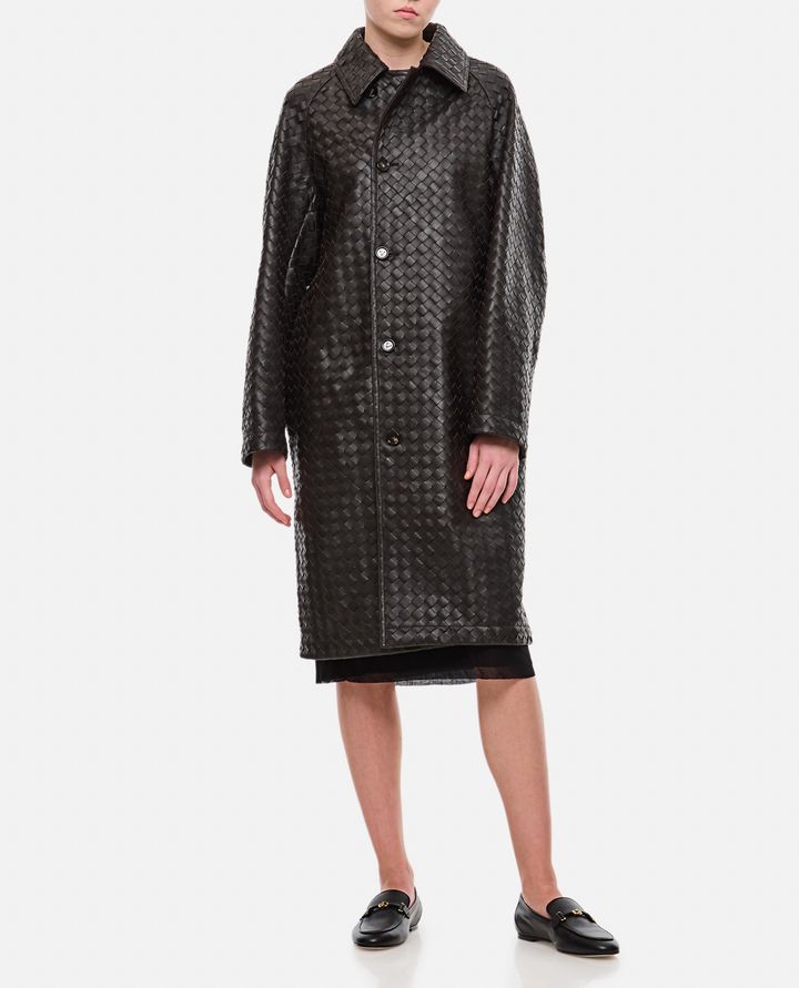 Bottega Veneta - HANDMADE UNLINED WOVEN LEATHER COAT_2