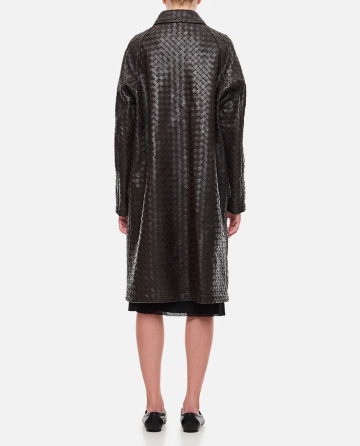 Bottega Veneta - HANDMADE UNLINED WOVEN LEATHER COAT_3