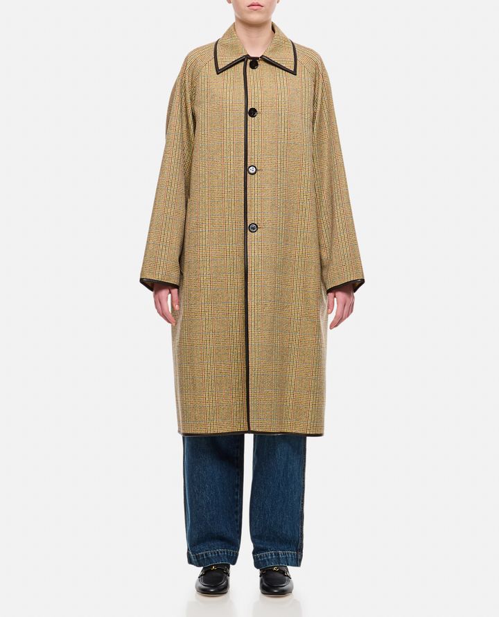 Bottega Veneta - WOOL DISTORTED PRINCE OF WALES COAT_1