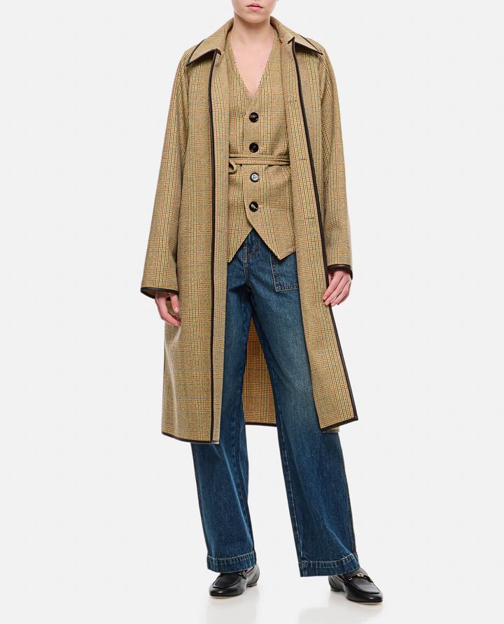 Bottega Veneta - WOOL DISTORTED PRINCE OF WALES COAT_2