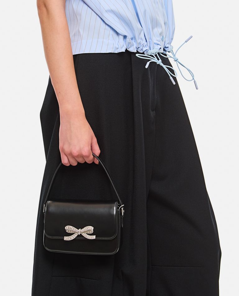 BLACK LEATHER MICRO BAG for Women - Self-Portrait sale | Biffi