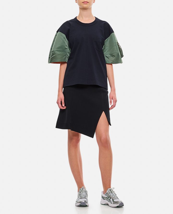 Sacai - NYLON TWILL X COTTON JERSEY T-SHIRT_2