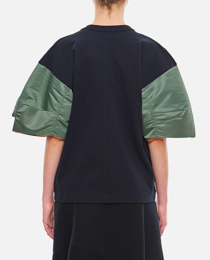 Sacai - NYLON TWILL X COTTON JERSEY T-SHIRT_3