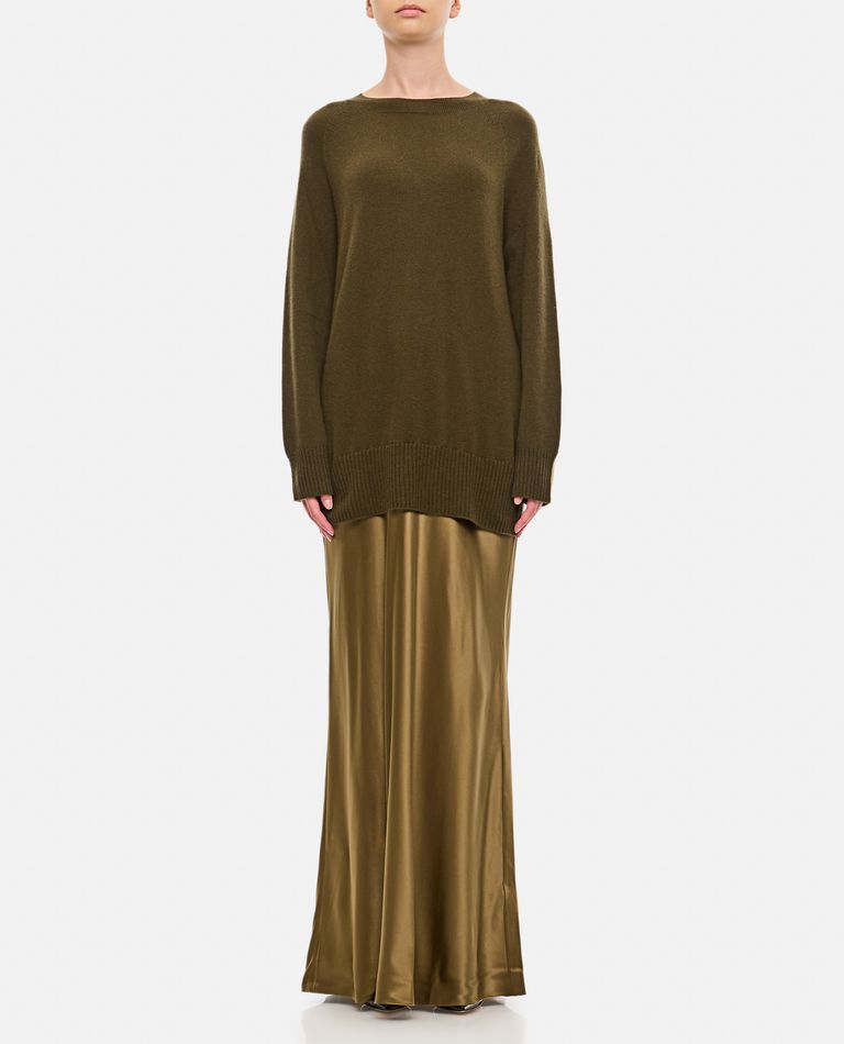 Shop Christopher Esber Monument Cashmere And Silk Long Dress In Green