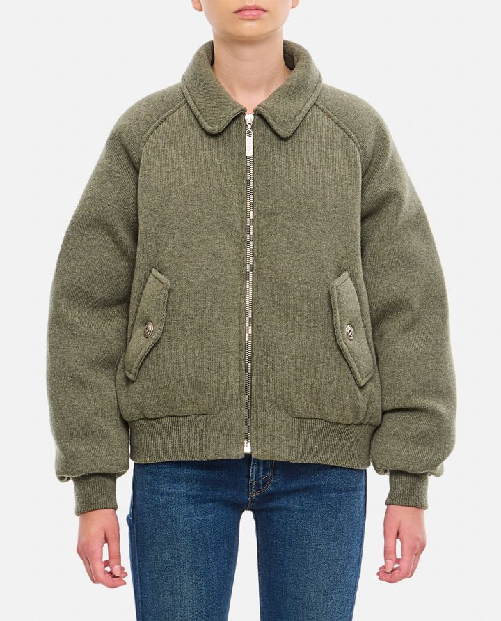 Biffi BOMBER IMBOTTITO IN CASHMERE VERDE