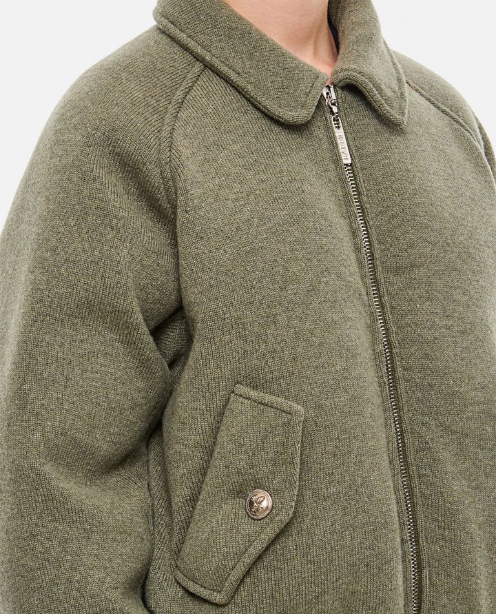 Barrie - PADDED BOMBER JACKET IN GREEN CASHMERE_4