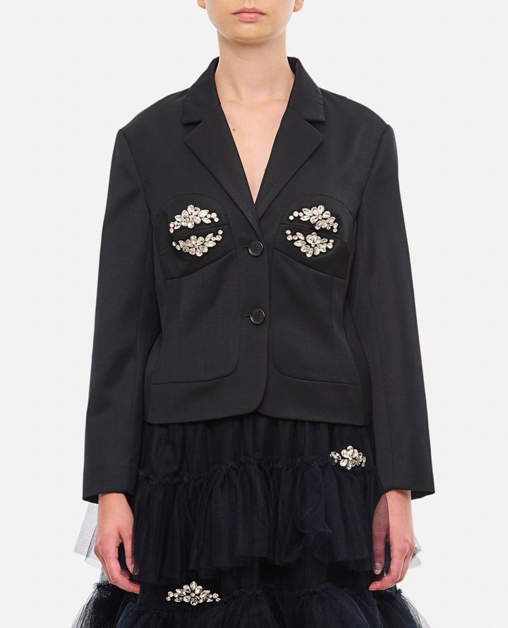 Simone Rocha - FITTED BUST DETAIL JACKET W/ EMBROIDERY DETAIL_1