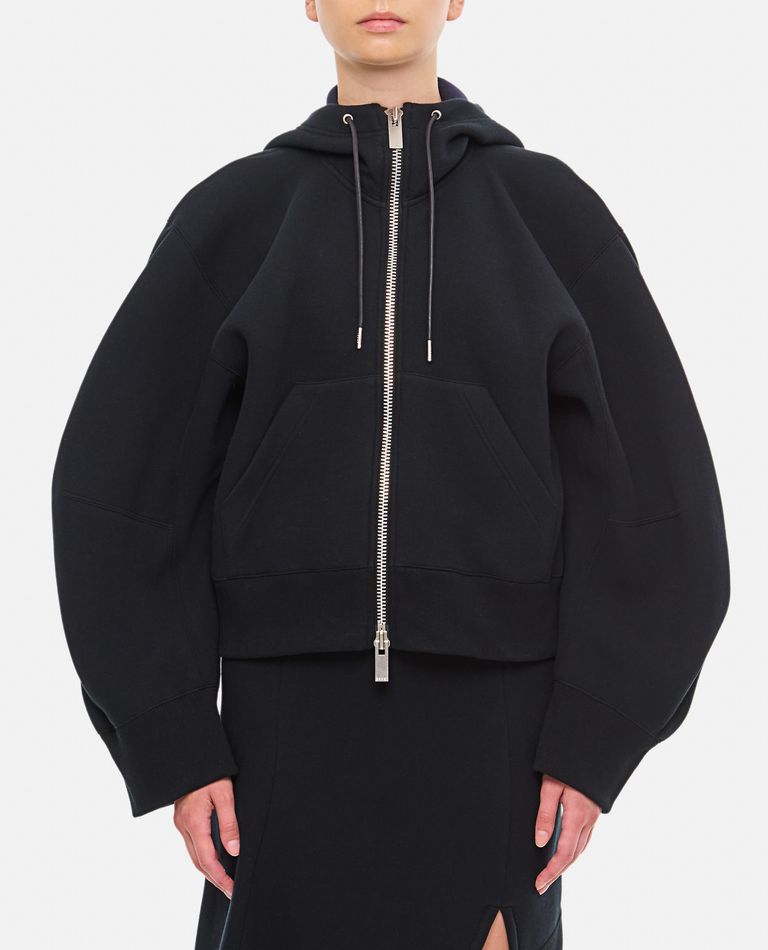 Shop Sacai Sponge Sweat Hoodie In Black