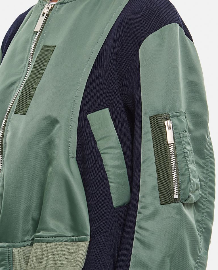関税込【Sacai】NYLON TWILL X KNIT BLOUSON NYLON TWILL X KNIT BLOUSON for Women - Sacai | Biffi