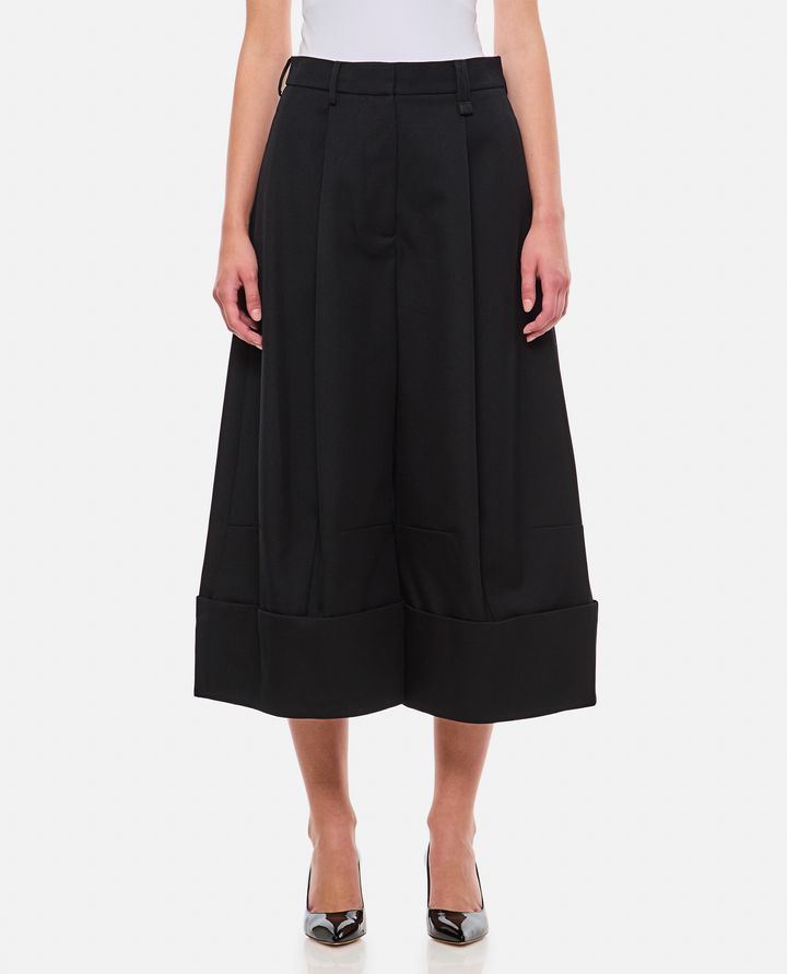 Simone Rocha - PANTALONI CROPPED A GAMBA LARGA IN LANA_1