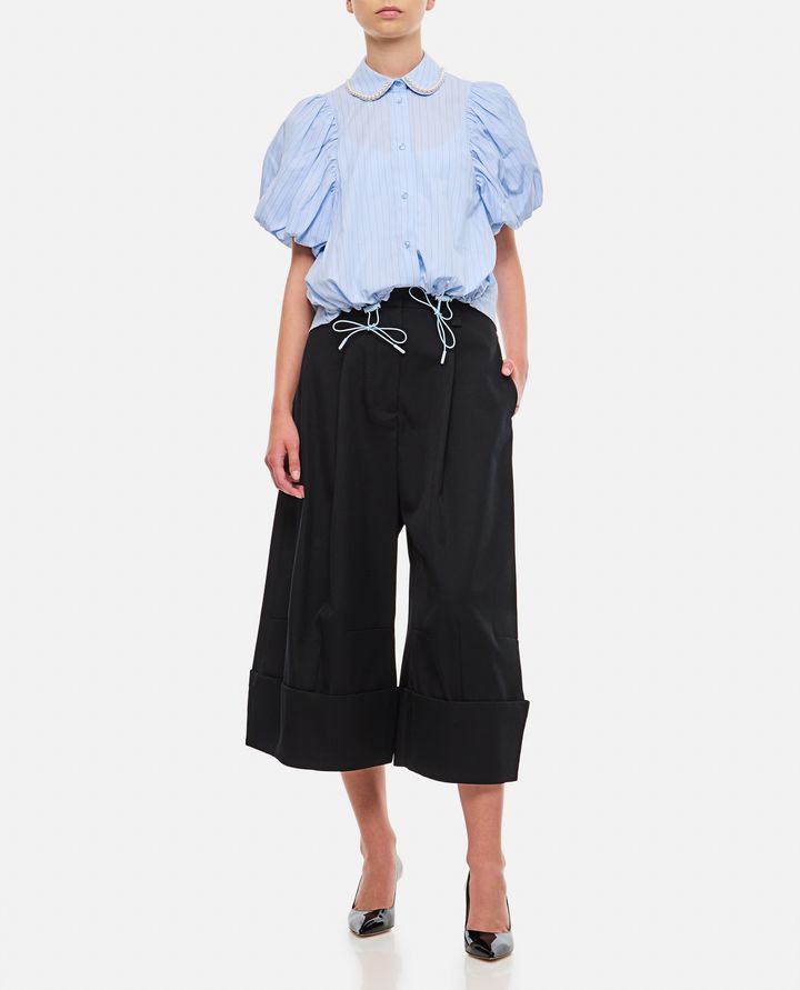 Simone Rocha - WOOL SCULPTED CROPPED WIDE LEG TROUSERS_2