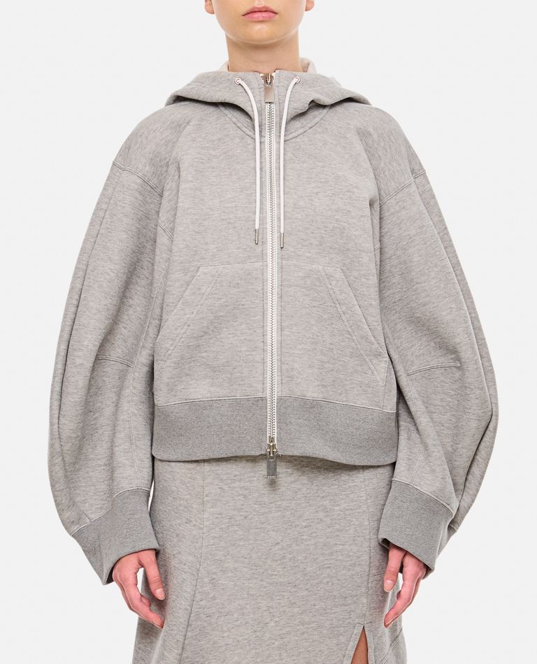 Shop Sacai Sponge Sweat Hoodie In Grey