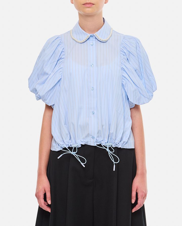 Simone Rocha - CROPPED TOGGLE DETAIL PUFF SLEEVE SHIRT W/ EMB_1