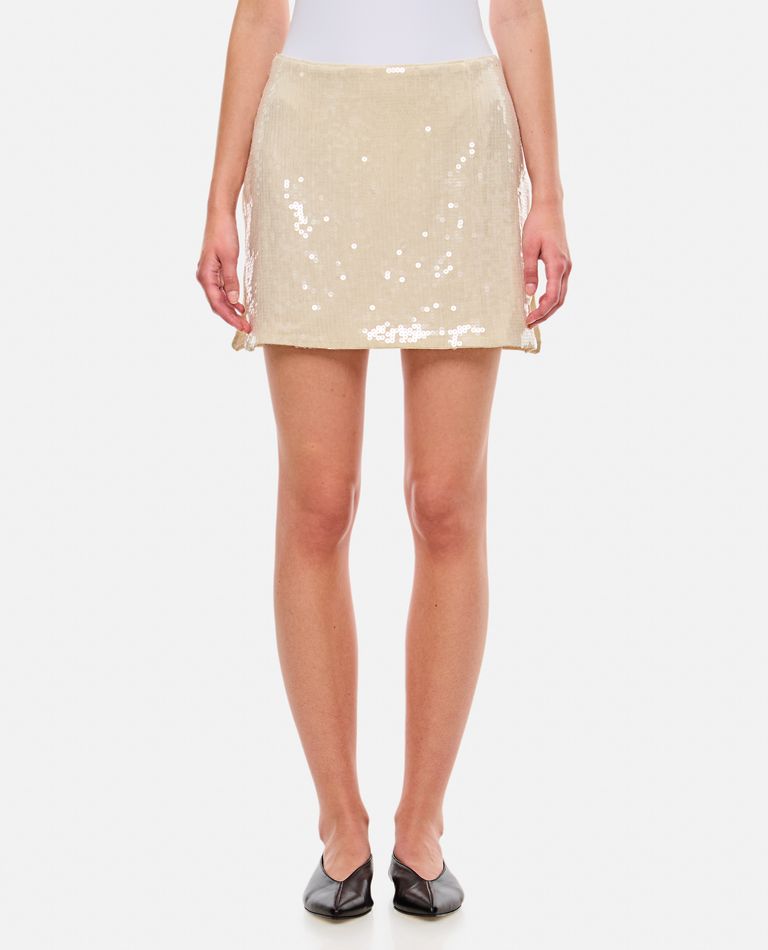 Shop Rotate Birger Christensen Sequins Mini Skirt In White