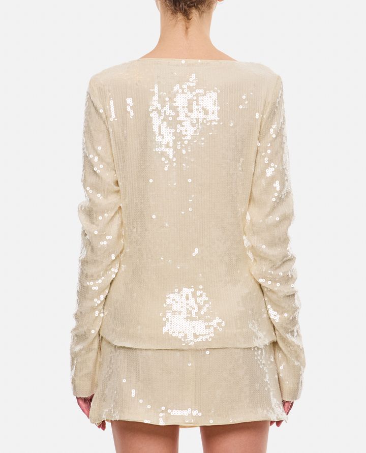 Rotate Birger Christensen - SEQUINS V-NECK TOP_3