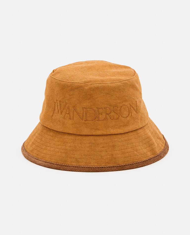 Jw Anderson Logo Bucket Hat In Brown