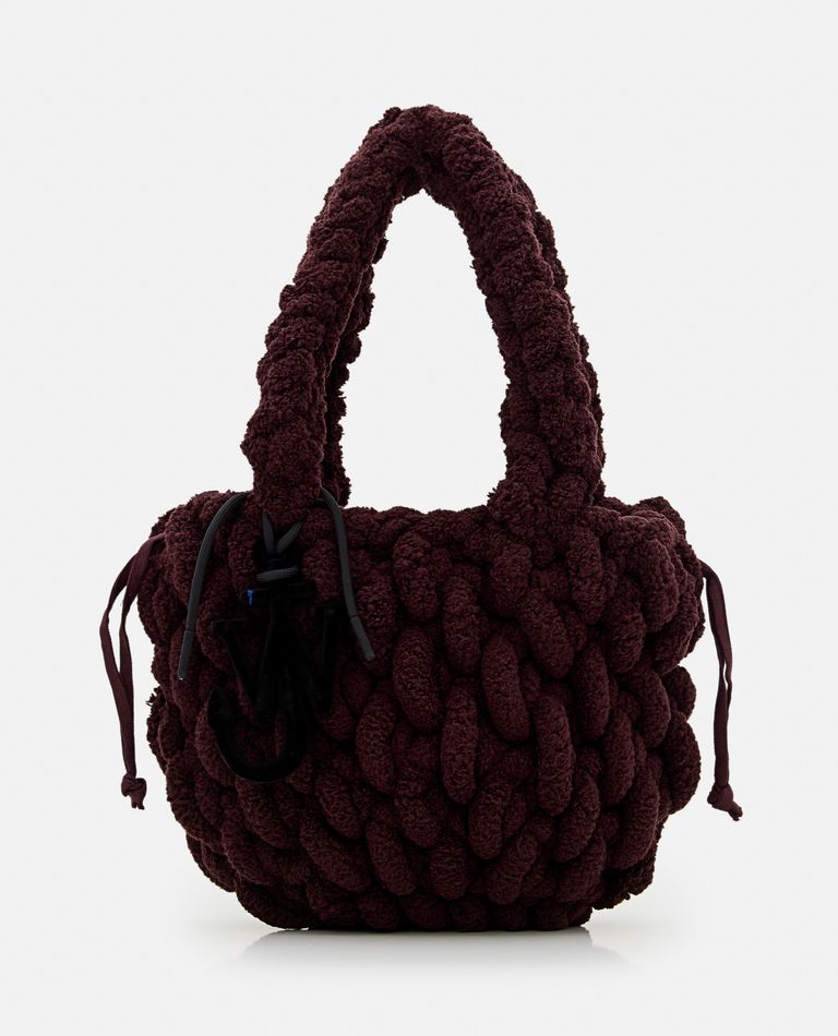 Shop Jw Anderson Small Blanket Shopper Crochet Bag In Brown