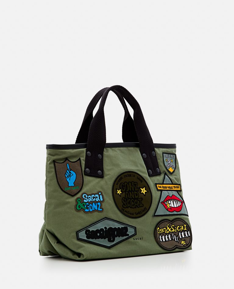 関税込【Sacai】SACAI X MARC GONGALES MEDIUM PATCH TOTE BAG SACAI X MARC GONGALES MEDIUM PATCH TOTE BAG for Unisex