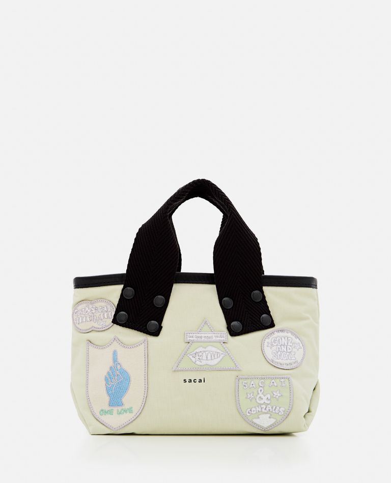 Sacai X Marc Gonzales Medium Patch Tote Bag In White