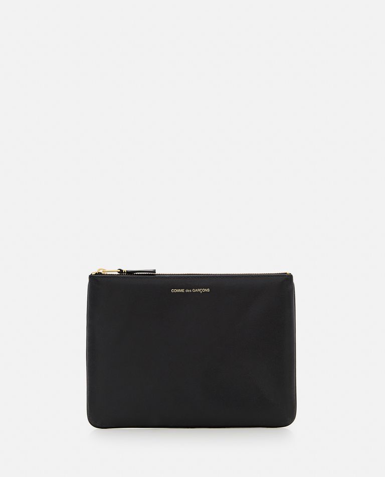 Shop Comme Des Garçons Play Classic Leather Line Pouch In Black