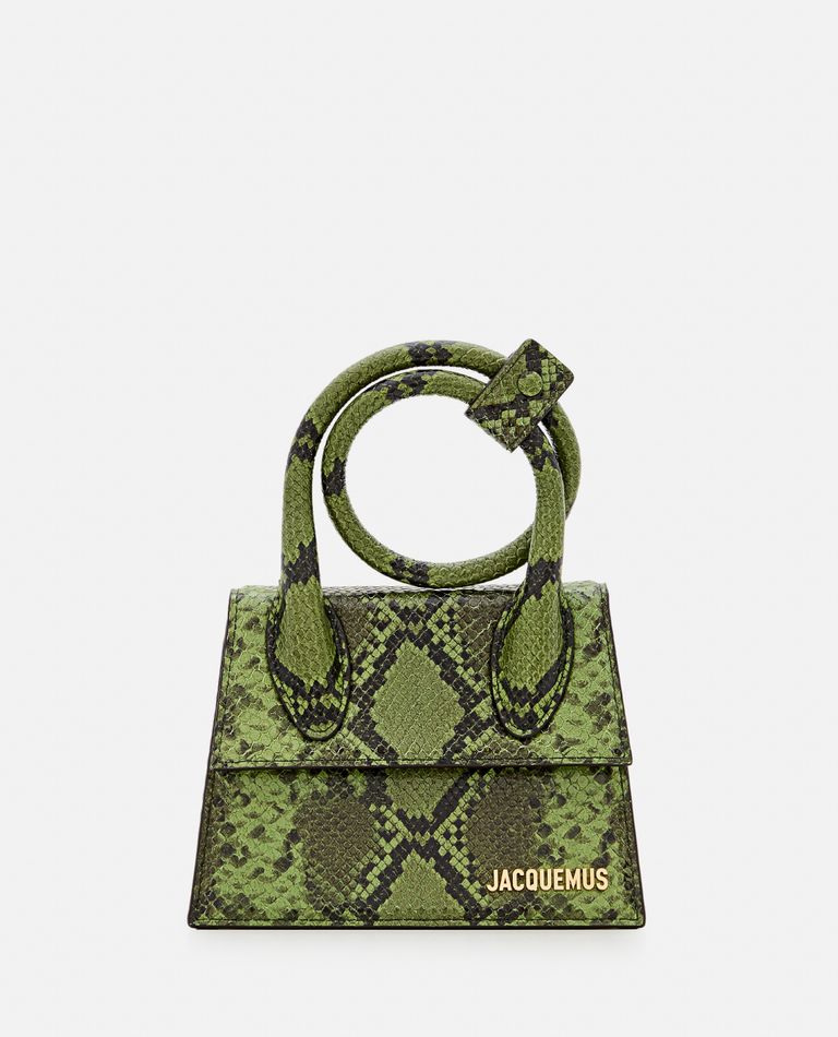 Shop Jacquemus Le Chiquito Noeud Leather Shoulder Bag In Green