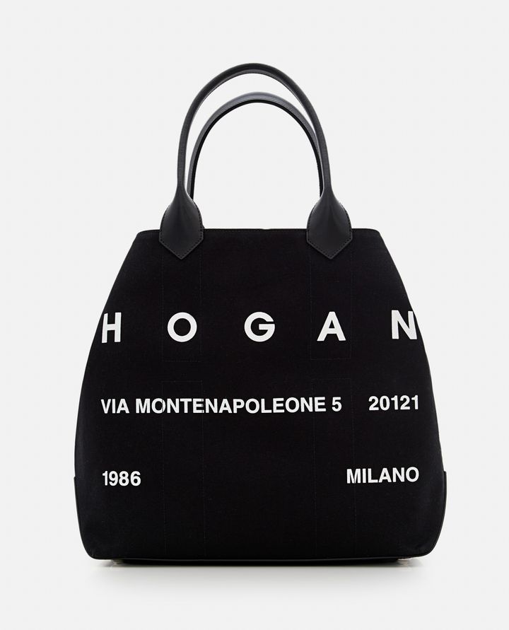 Hogan - MEDIUM SCRIPT CANVAS SHOPPING BAG_1