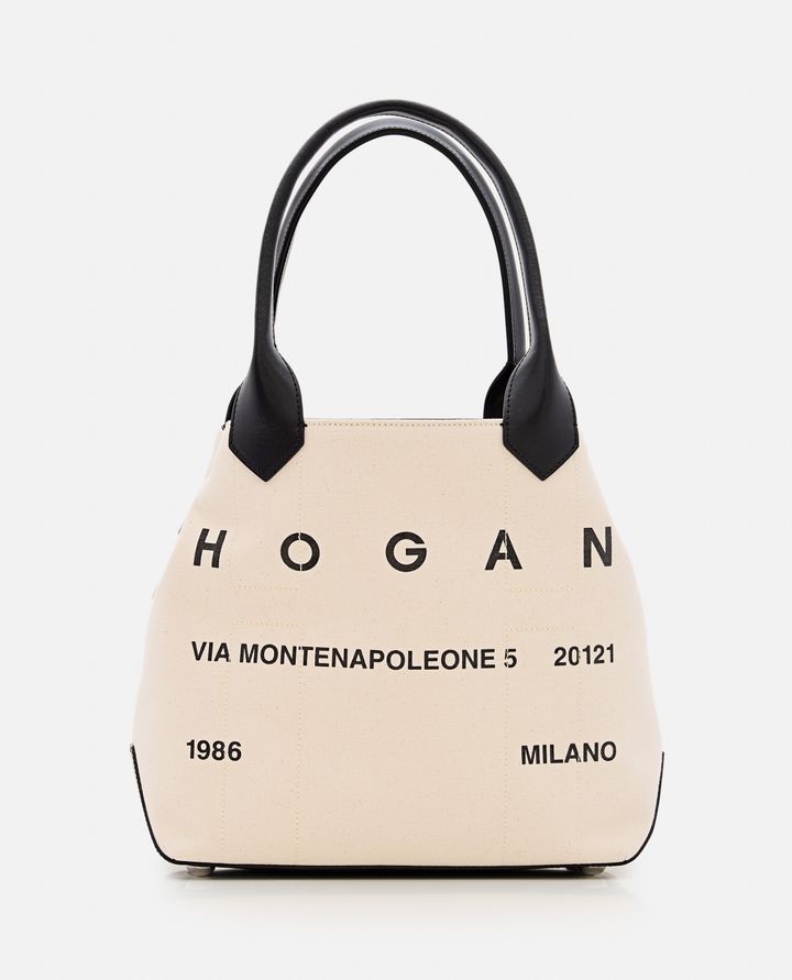 Hogan - MEDIUM SCRIPT CANVAS SHOPPING BAG_1