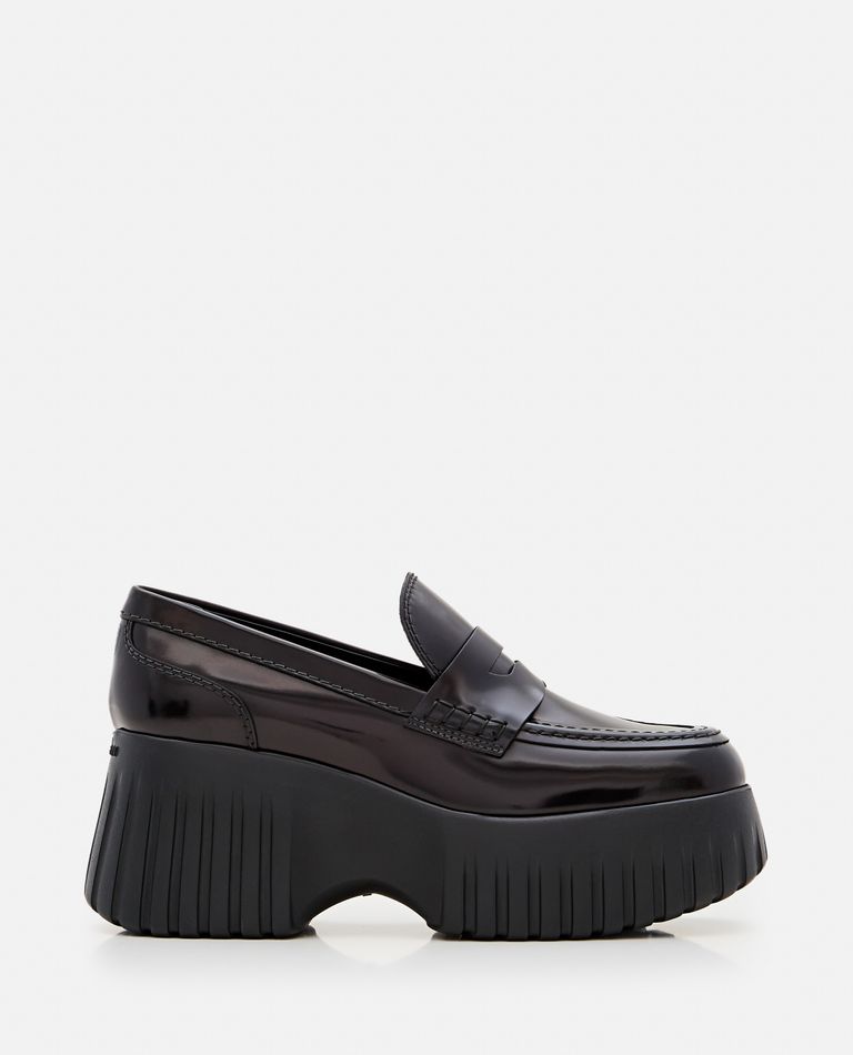 Hogan H-stripes Platform Loafers In Black